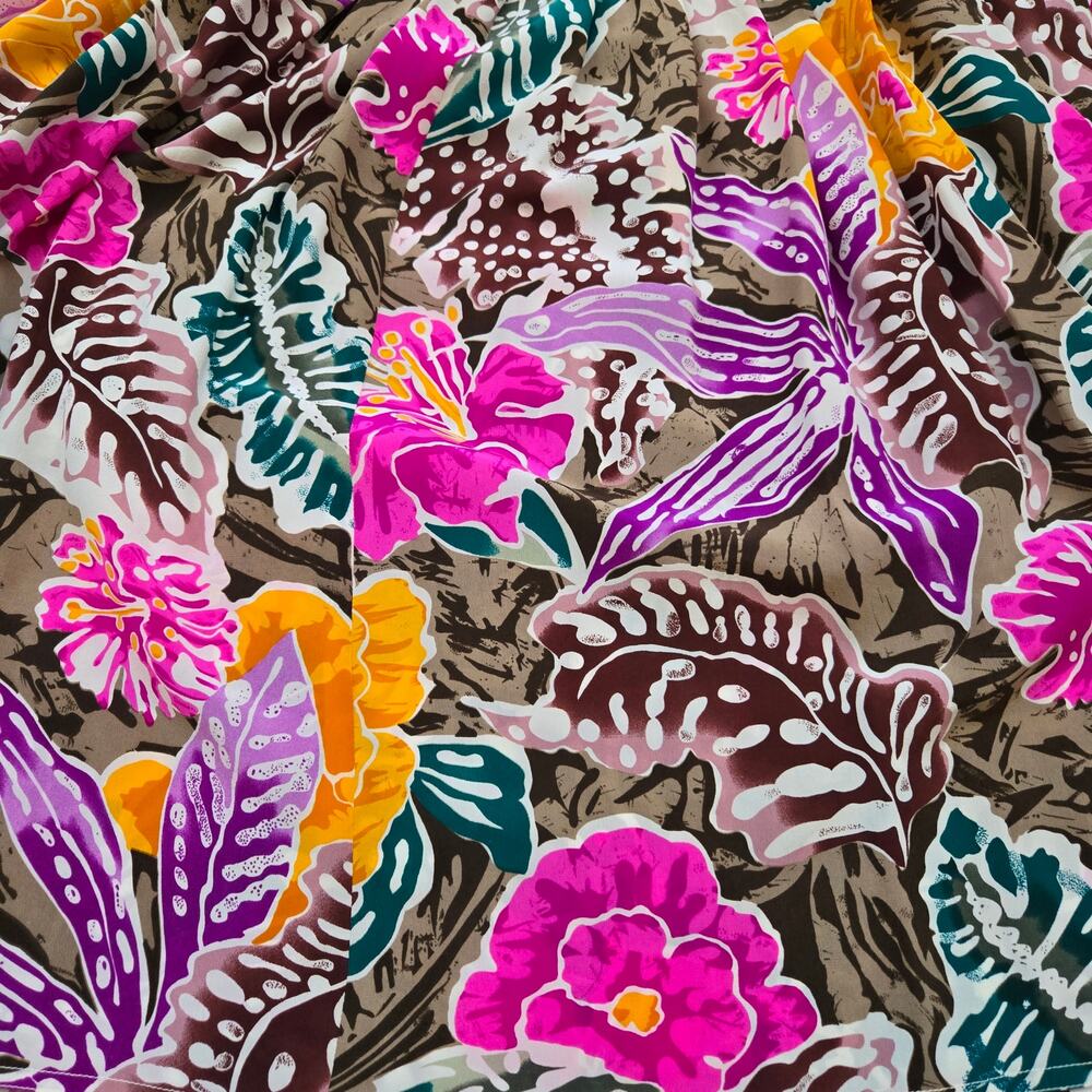 Vtg Christian Dior Midi Skirt Vintage Size 12 Silk Floral Skirt Side Zip *read* - Picture 10 of 11